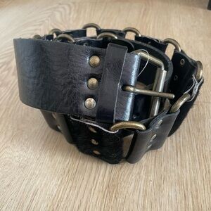 O-Ring Leather Western Goth Studded Belt 40